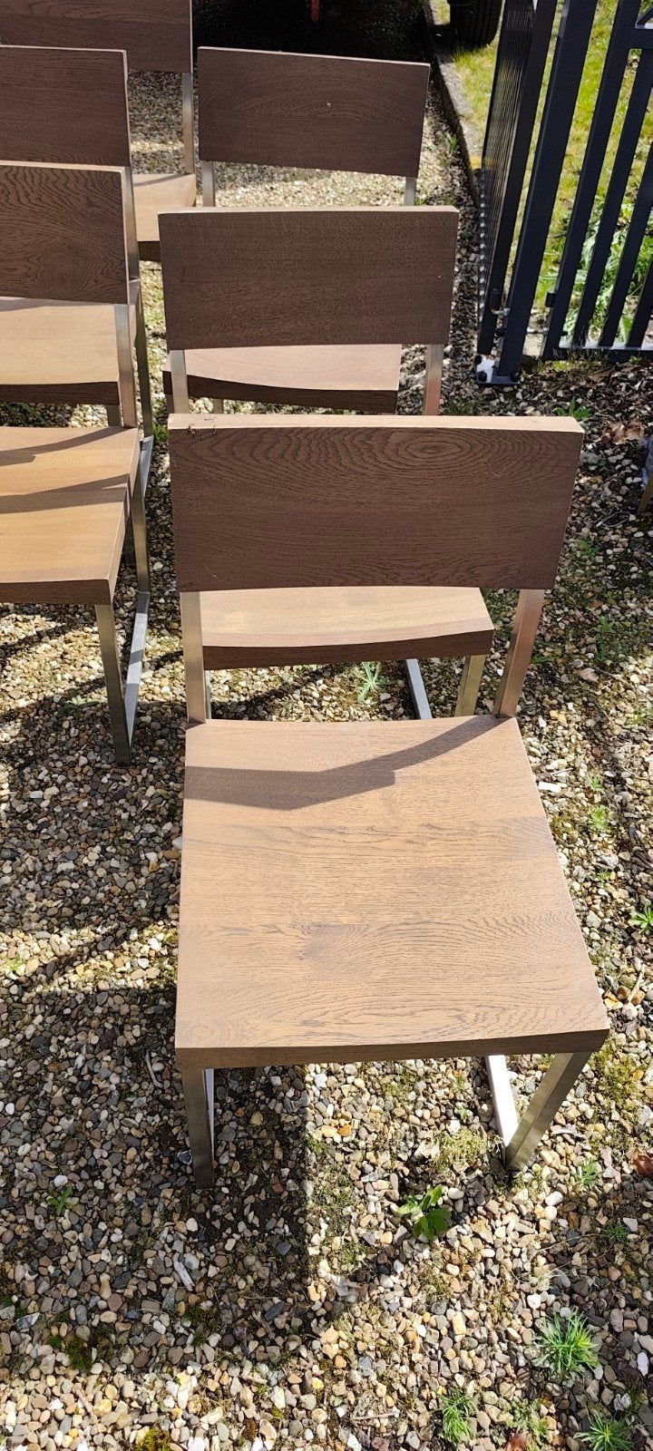 6 houten stoelen met metalen onderstel, Ophalen