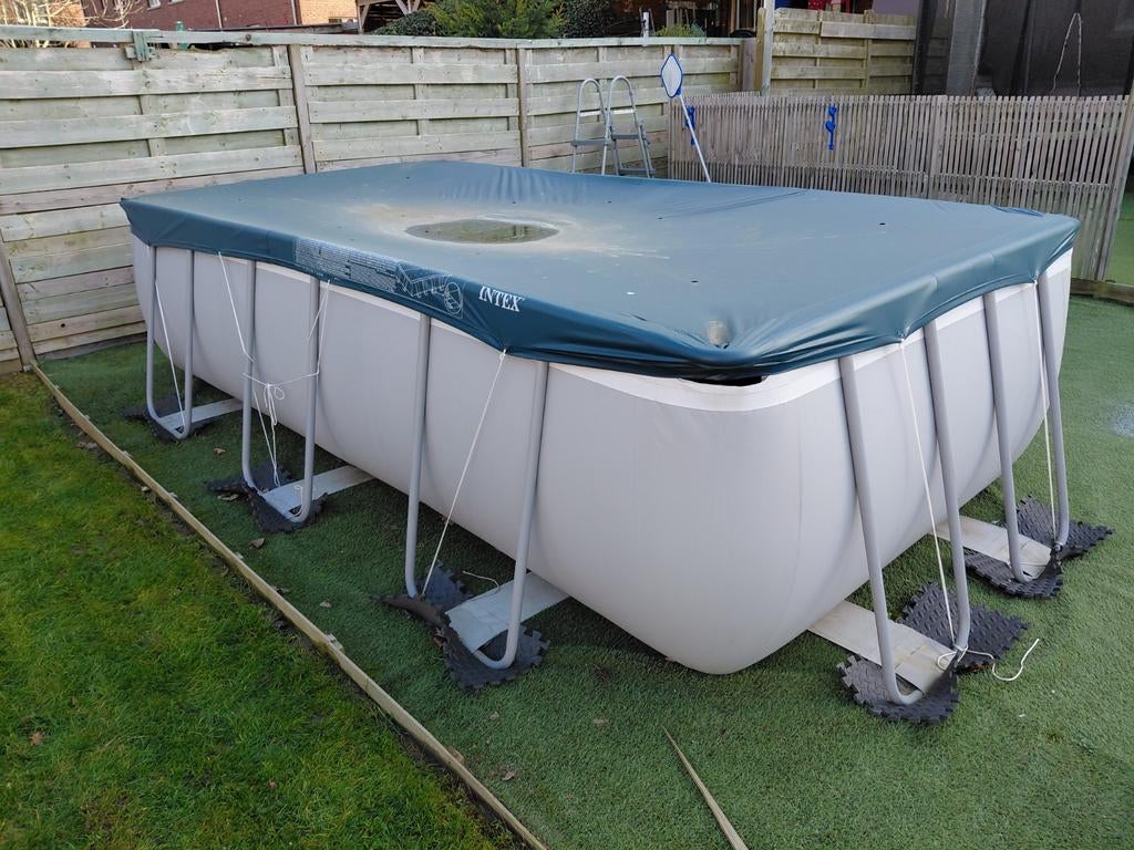 PRIJS VERLAAGD - zwembad 4x2 met hoes, ladder en filter., Ophalen, 200 tot 300 cm, 80 tot 120 cm, Vierkant