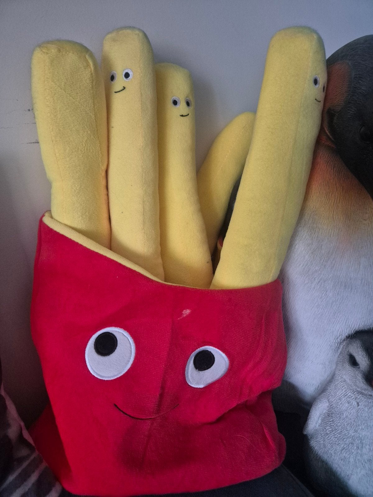 pluchen frieten in zak, Verzenden