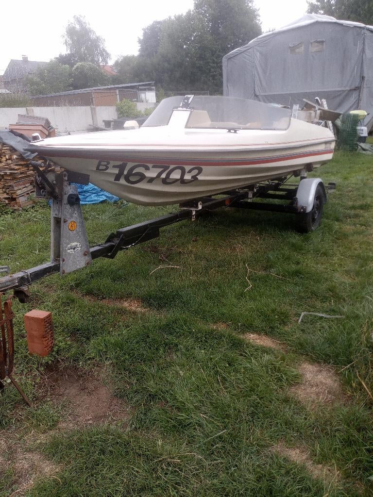 retro speedboot met trailer en buitenmotor yamaha, Ophalen, Overige merken, Gebruikt, Tot 1.00 meter