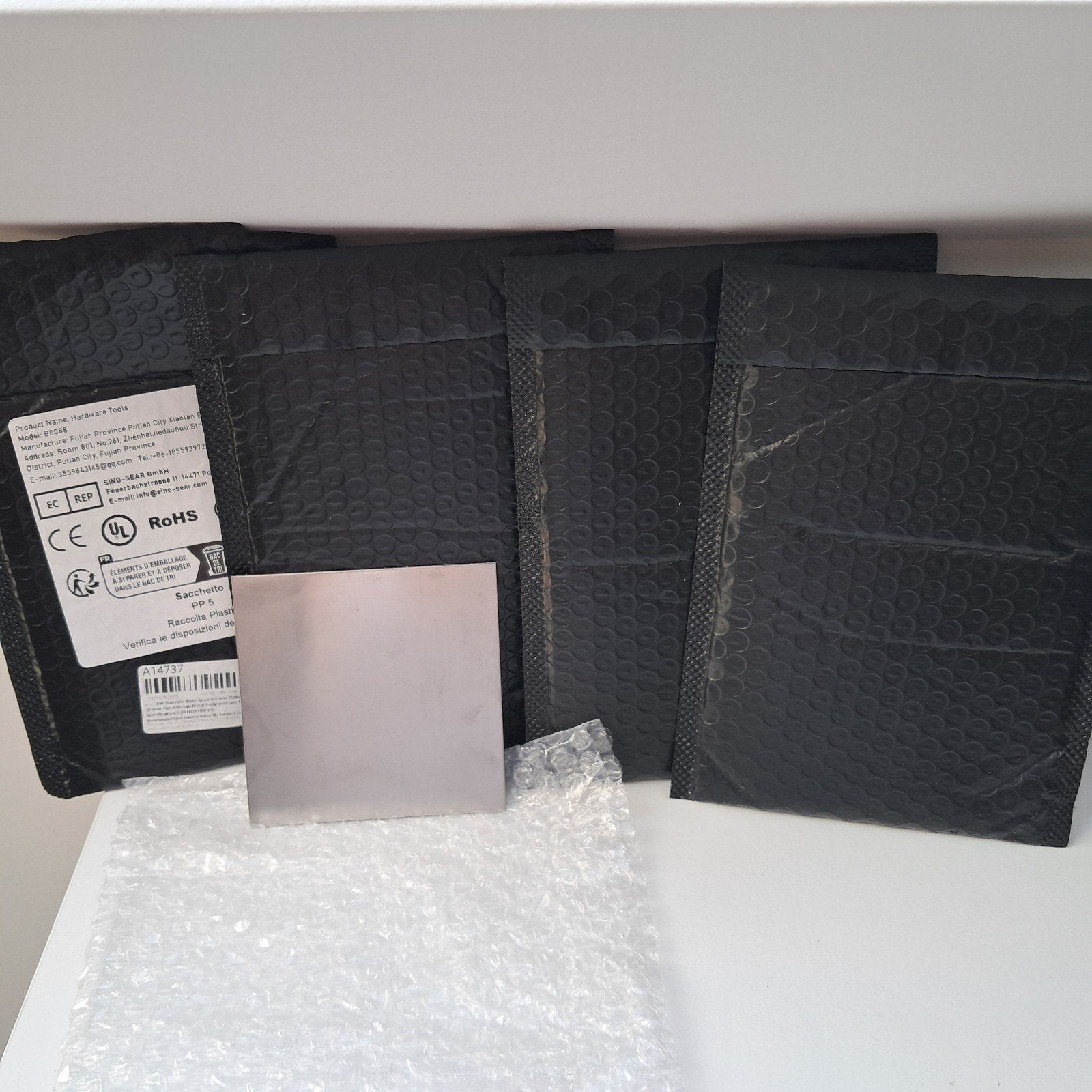 Set van 4 stalen platen 100x100mm - 0.8mm, Ophalen of Verzenden