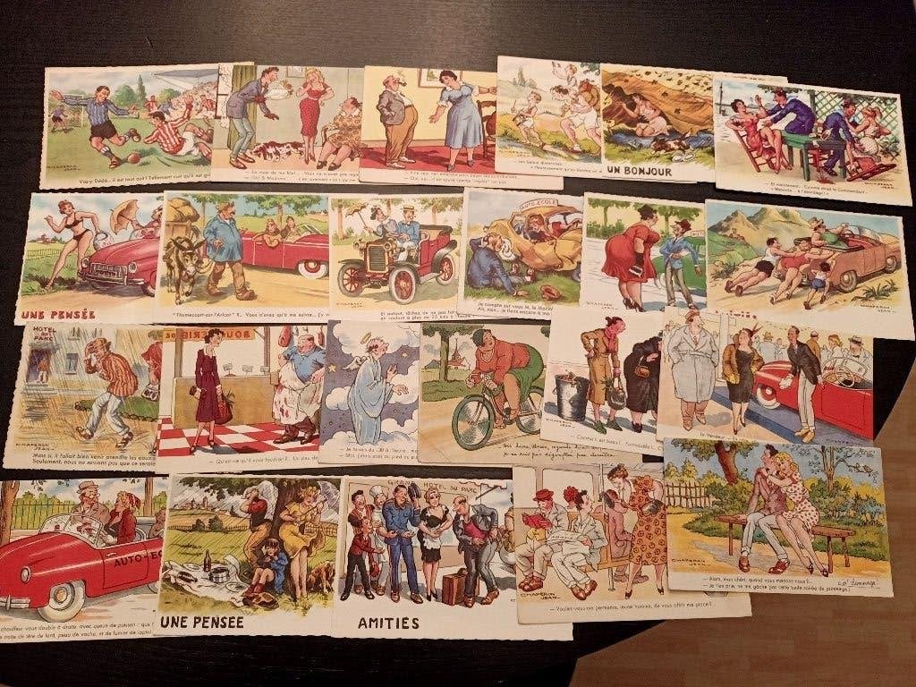 250 humor Jean Chaperon (veel thema's), Collections, Cartes postales | Thème, Enlèvement ou Envoi