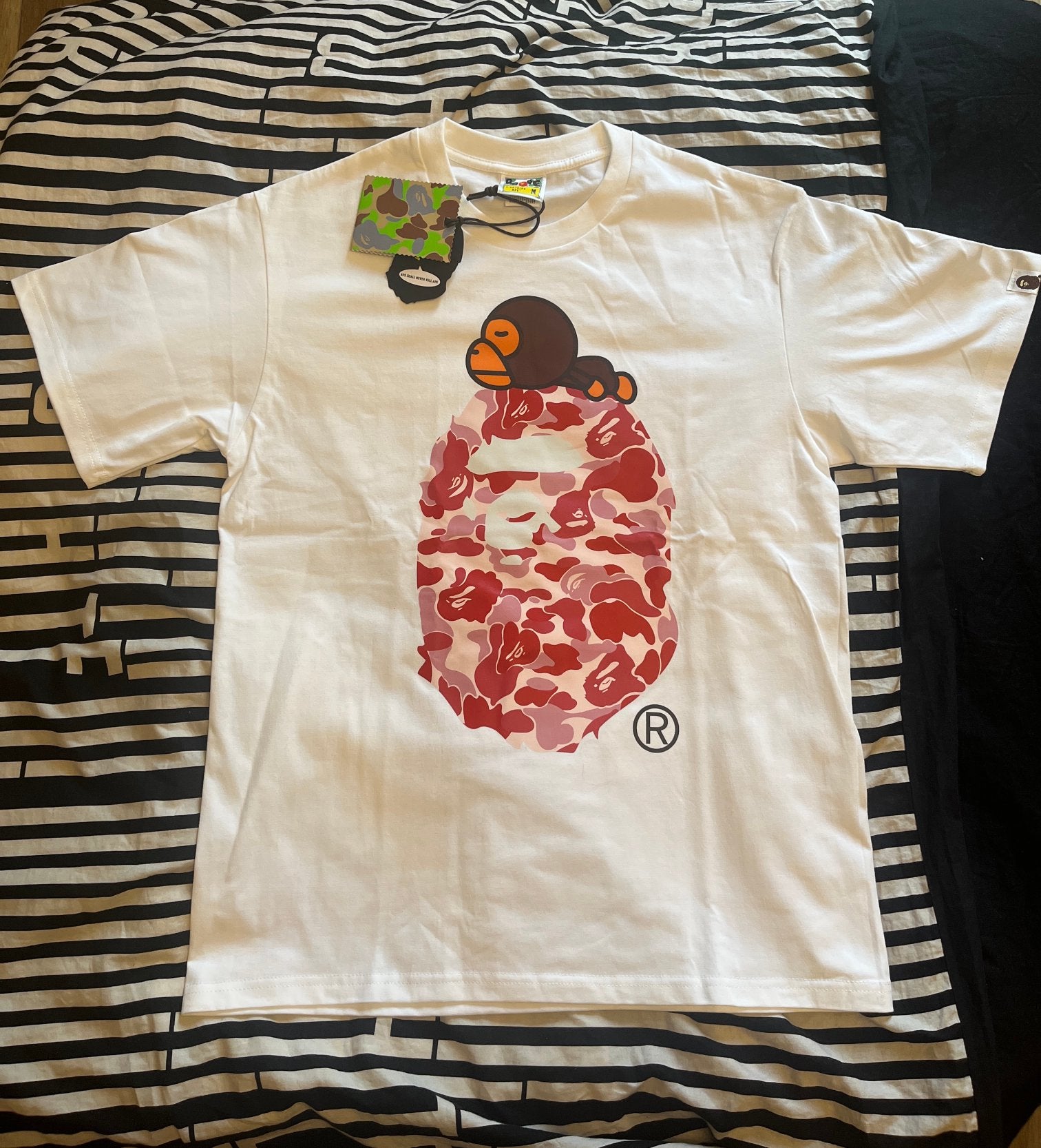 T-shirt van Bape, Ophalen of Verzenden, Zo goed als nieuw, Maat 48/50 (M), Wit