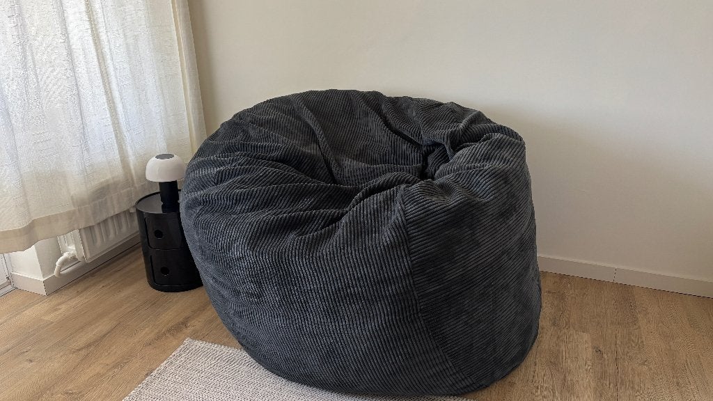 Vetsak zitzak Large – Cord Velour – Charcoal Grey, Ophalen, Gebruikt, Grijs, Zitzak