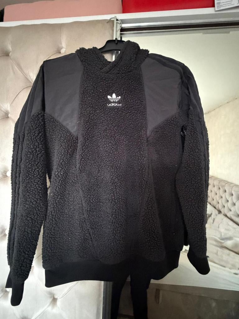 Adidas fleece trui, Maat 48/50 (M), Zwart, Ophalen of Verzenden, Zo goed als nieuw
