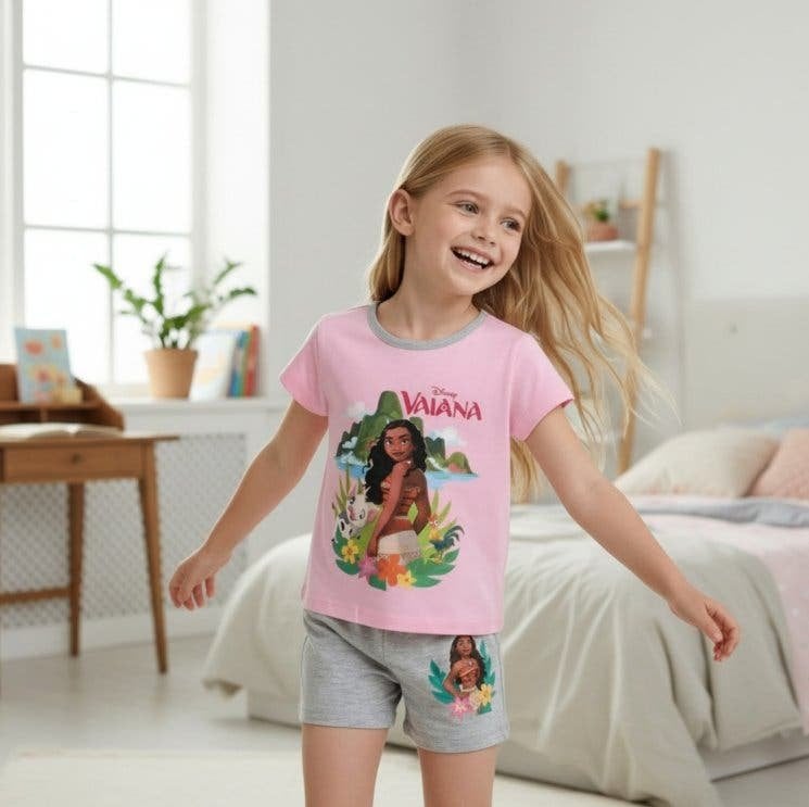 Vaiana Shortama - Maat 92 - 98 - 104 - 110 - 116 - Disney, Disney, Nacht- of Onderkleding, Meisje, Nieuw