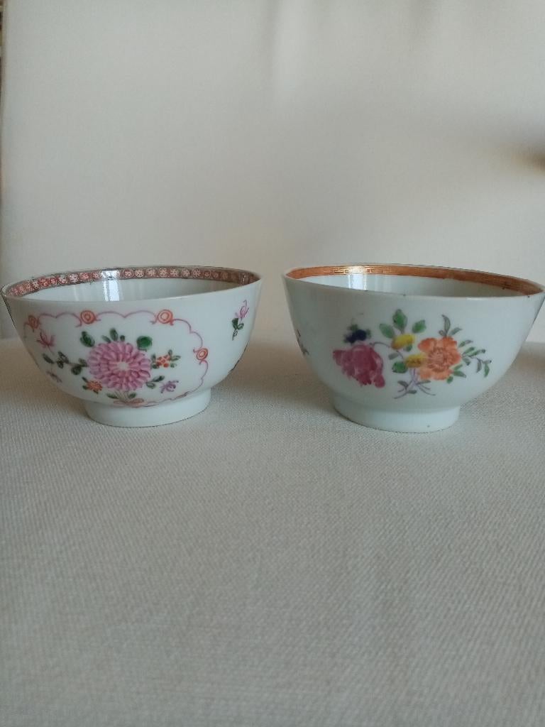 Deux coupes à thé chinoise Qianlong période 1750/80s, Enlèvement ou Envoi
