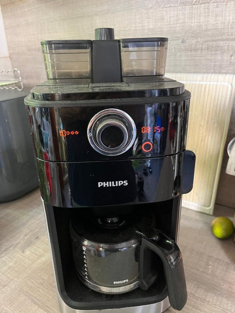 Semiprof. Philips Grind & Brew HD7769/00, Zwart, metaal, Ophalen, Gebruikt, Overige modellen, 4 tot 10 kopjes