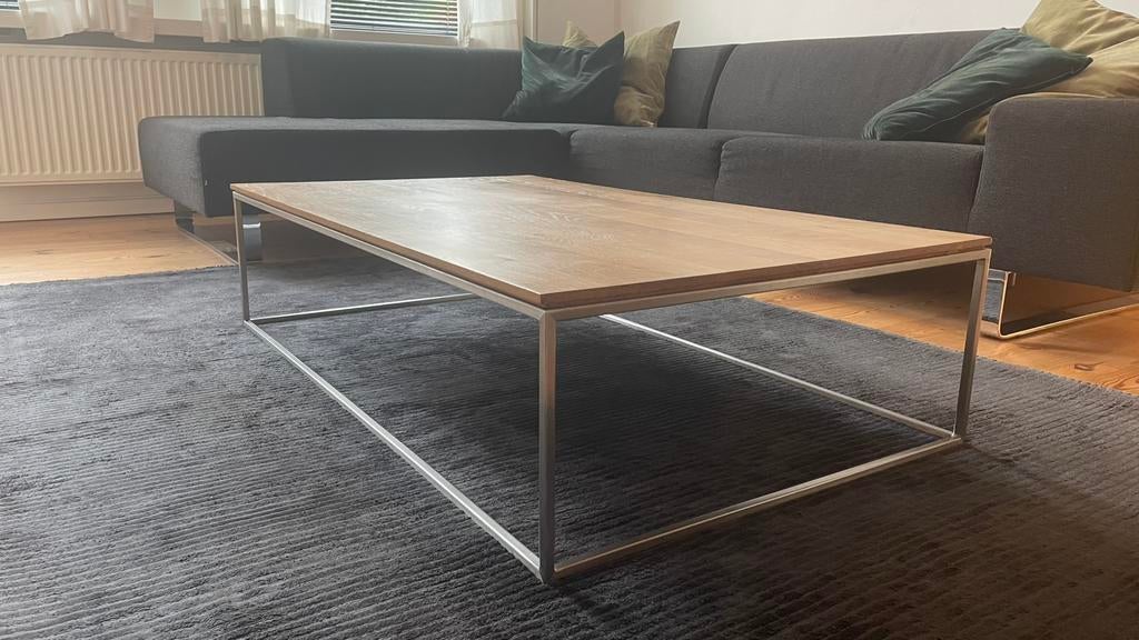 Salontafel in eik, Huis en Inrichting, Tafels | Salontafels, Ophalen, 100 tot 150 cm, Eikenhout, 50 tot 100 cm
