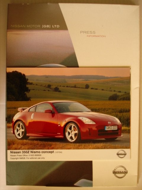 Nissan 350Z Nismo Concept Press kit/Persmap/Farde de Presse/, Verzenden, Gelezen, Nissan