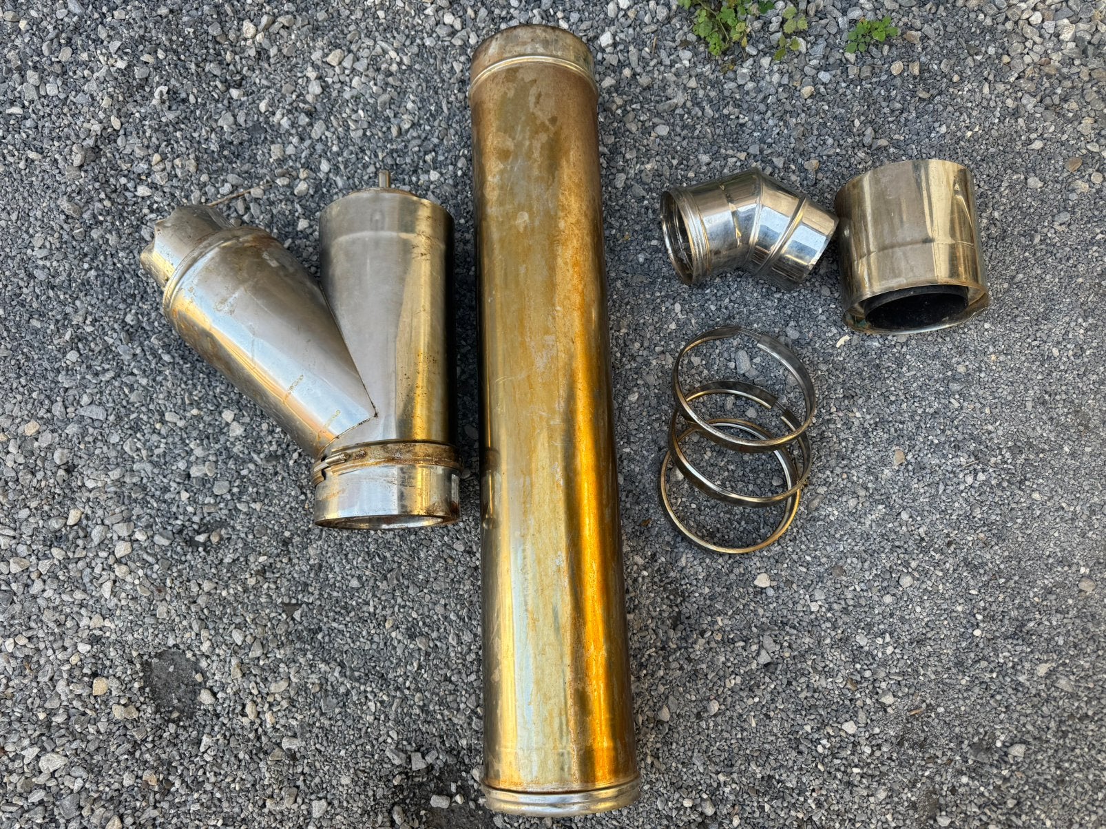 Lot tubage cheminée double paroi inox Ø130/180 mm, Bricolage & Construction, Enlèvement ou Envoi, Utilisé, Inox