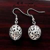 Handgemaakte Tibetaanse oorbellen, Bijoux, Sacs & Beauté, Boucles d'oreilles, Neuf, Enlèvement ou Envoi, Argent, Argent