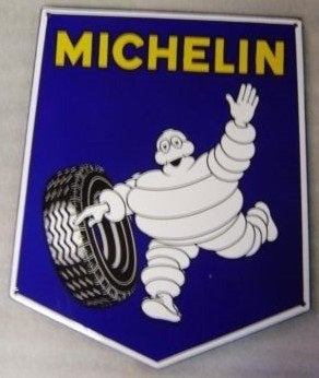 Michelin bibendum zwaar emaillen reclame bord en veel andere, Verzamelen, Ophalen of Verzenden, Zo goed als nieuw, Reclamebord