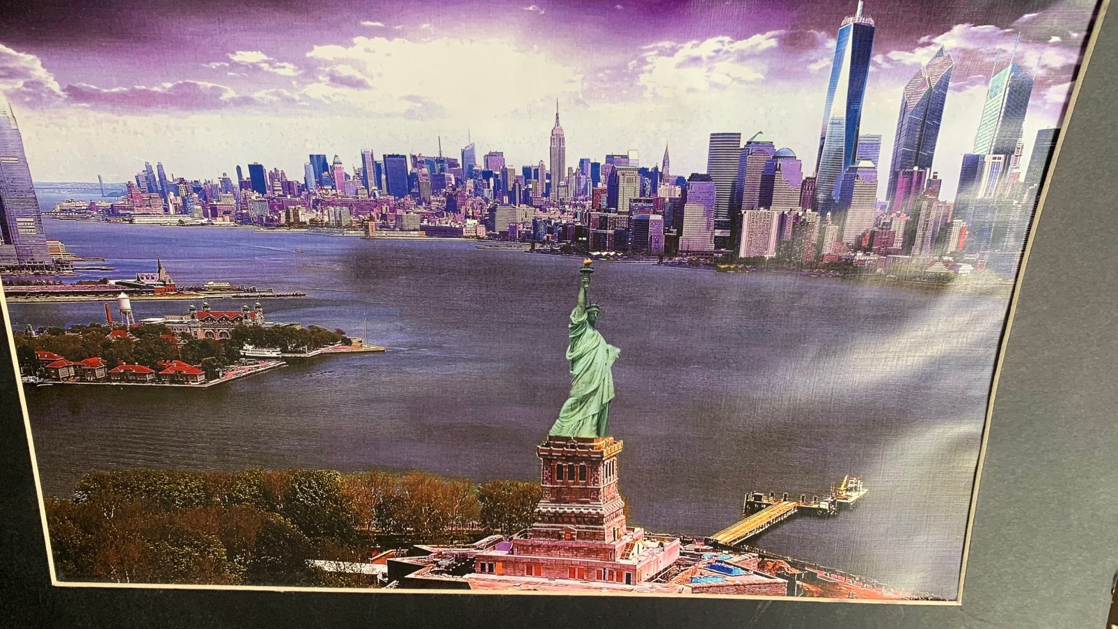 Cadre New York – Statue de la Liberté Skyline de Manhattan, Enlèvement, Comme neuf