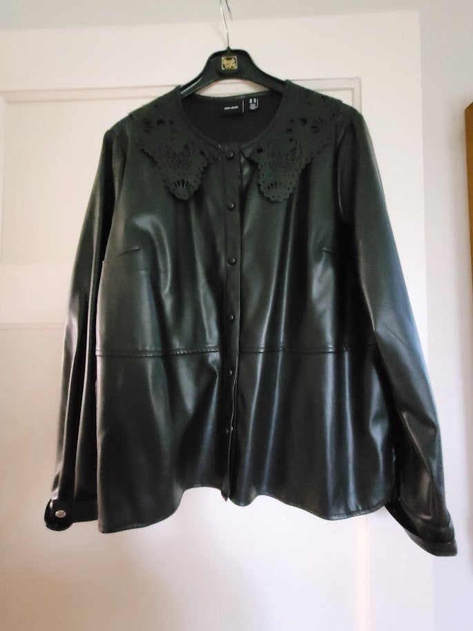 veste en cuir noir Xlarge, Taille 42/44 (L), Comme neuf, Noir, Enlèvement ou Envoi