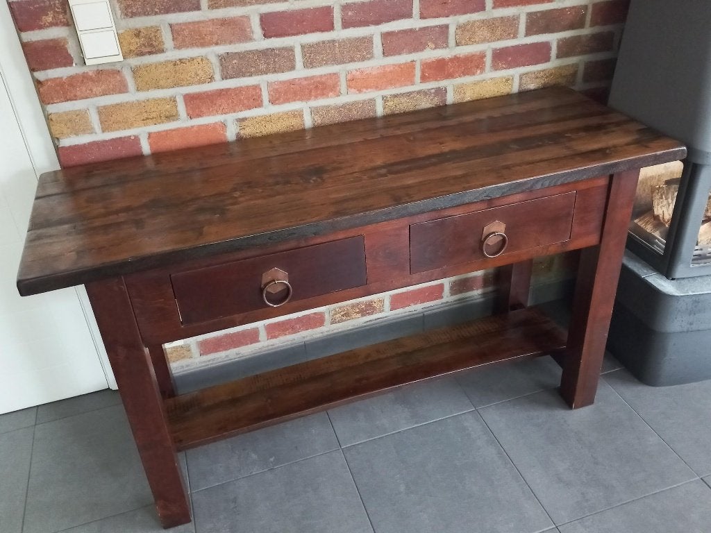 Wandtafel, Ophalen, Gebruikt, 100 tot 150 cm, Overige houtsoorten