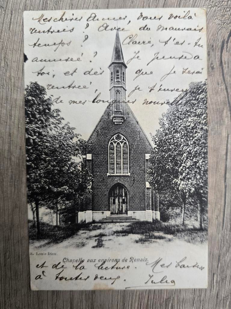 Carte postale, chapelle aux enpirons de Renair, 1906, Enlèvement ou Envoi