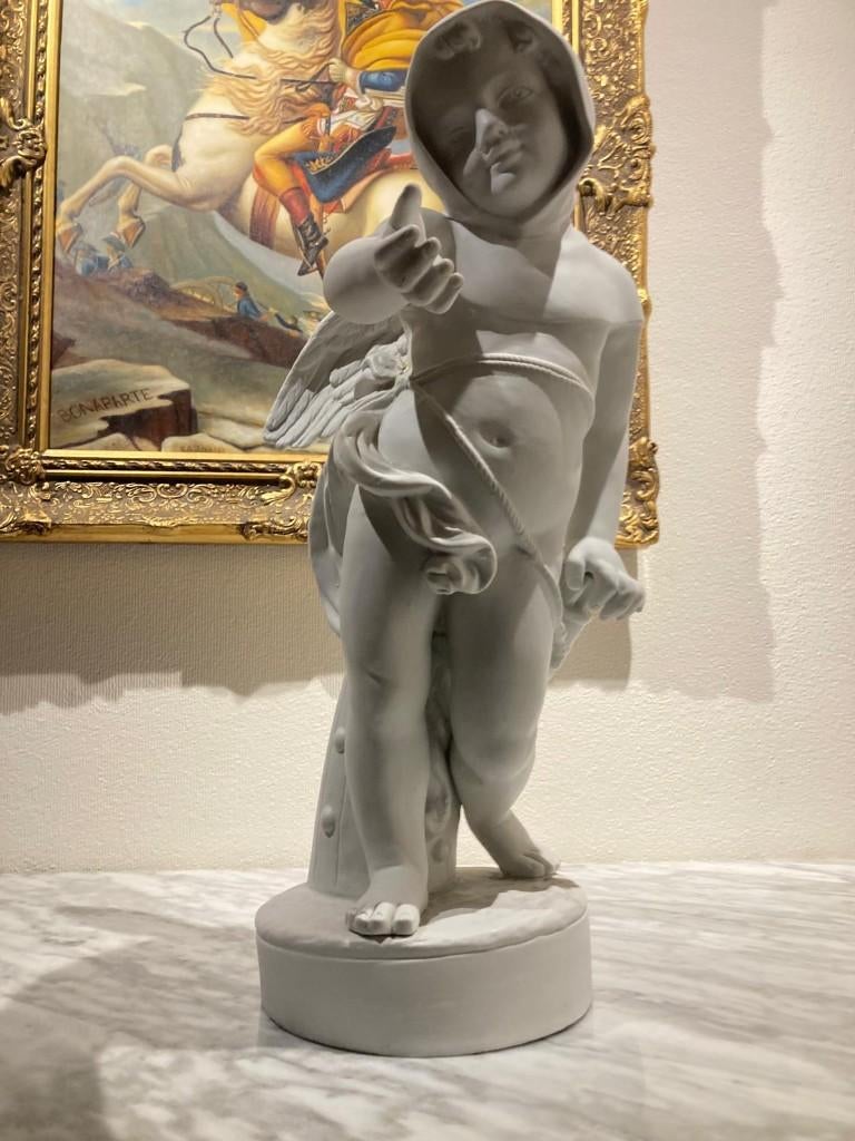 antiek beeld bisquit Louis Simon Boizot 56x40x30 putto engel, Ophalen, Handgemaakt, Natuurlijk materiaal, Beeld
