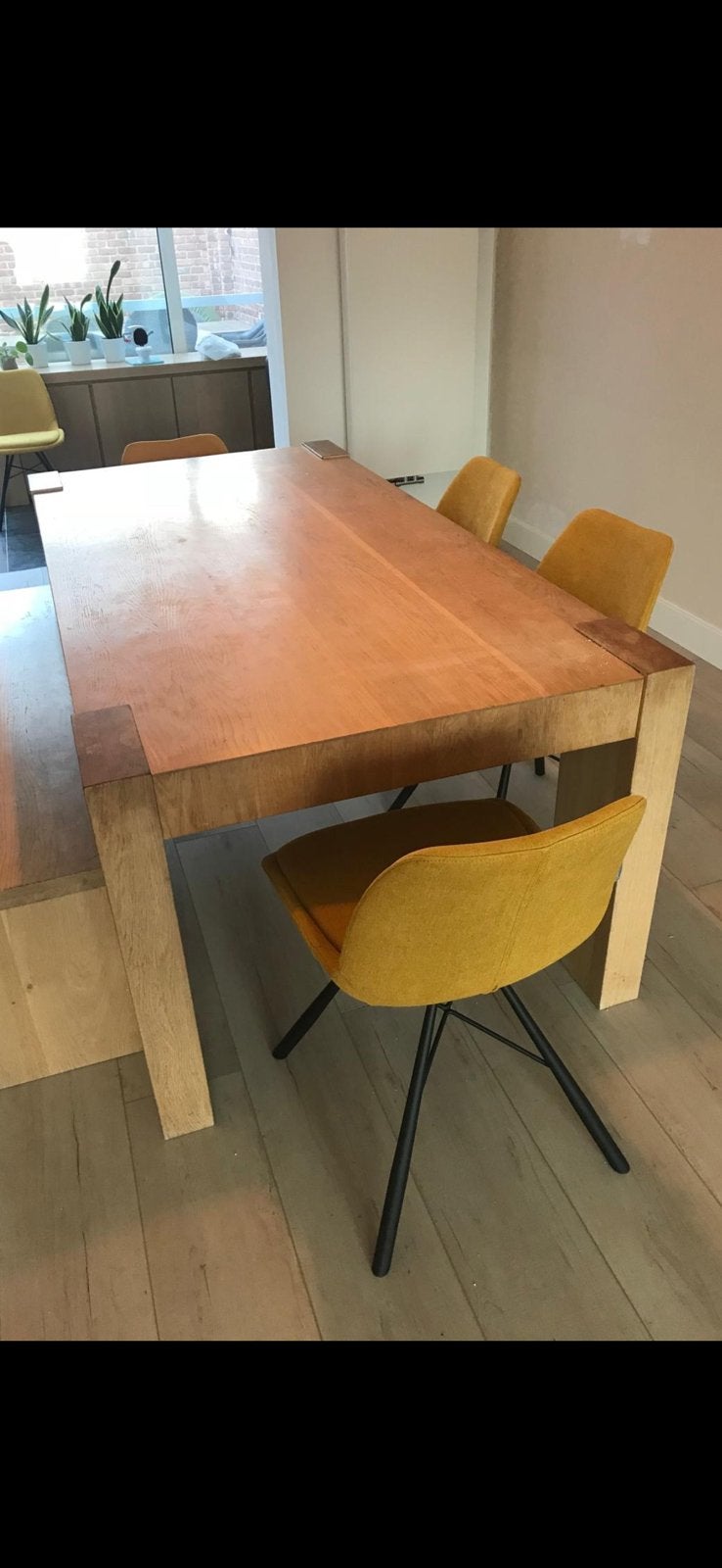 Eettafel 200x100, Ophalen, Gebruikt, Eikenhout, Vijf personen of meer