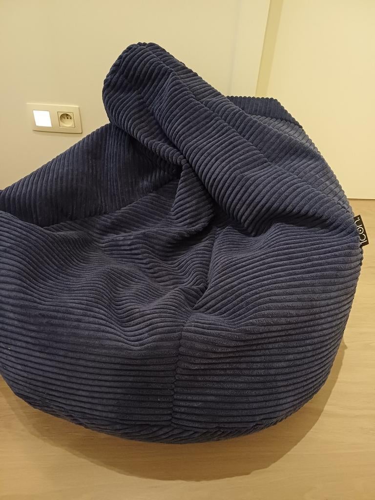 Pouf bleu + pouf, Maison & Meubles, Sièges-poires, Enlèvement, Bleu, Pouf