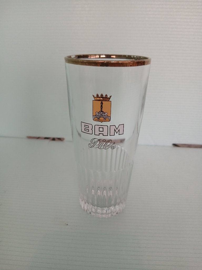 Ancien verre BAM PILS de la brasserie des Alliés, Collections, Enlèvement ou Envoi, Comme neuf, Verre ou Verres, Autres marques