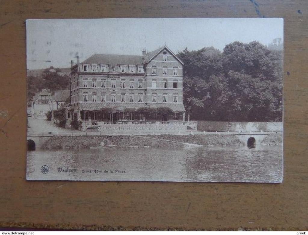Postkaart Waulsort, Grand Hotel de la Meuse, Envoi, 1920 à 1940, Affranchie, Namur