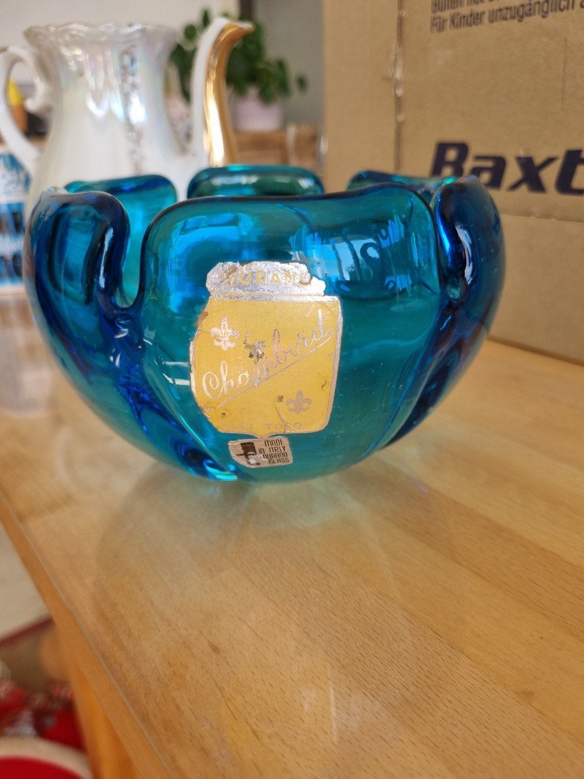 Prachtige Vintage Murano Glazen Asbak / Schaal – Fratelli To, Ophalen
