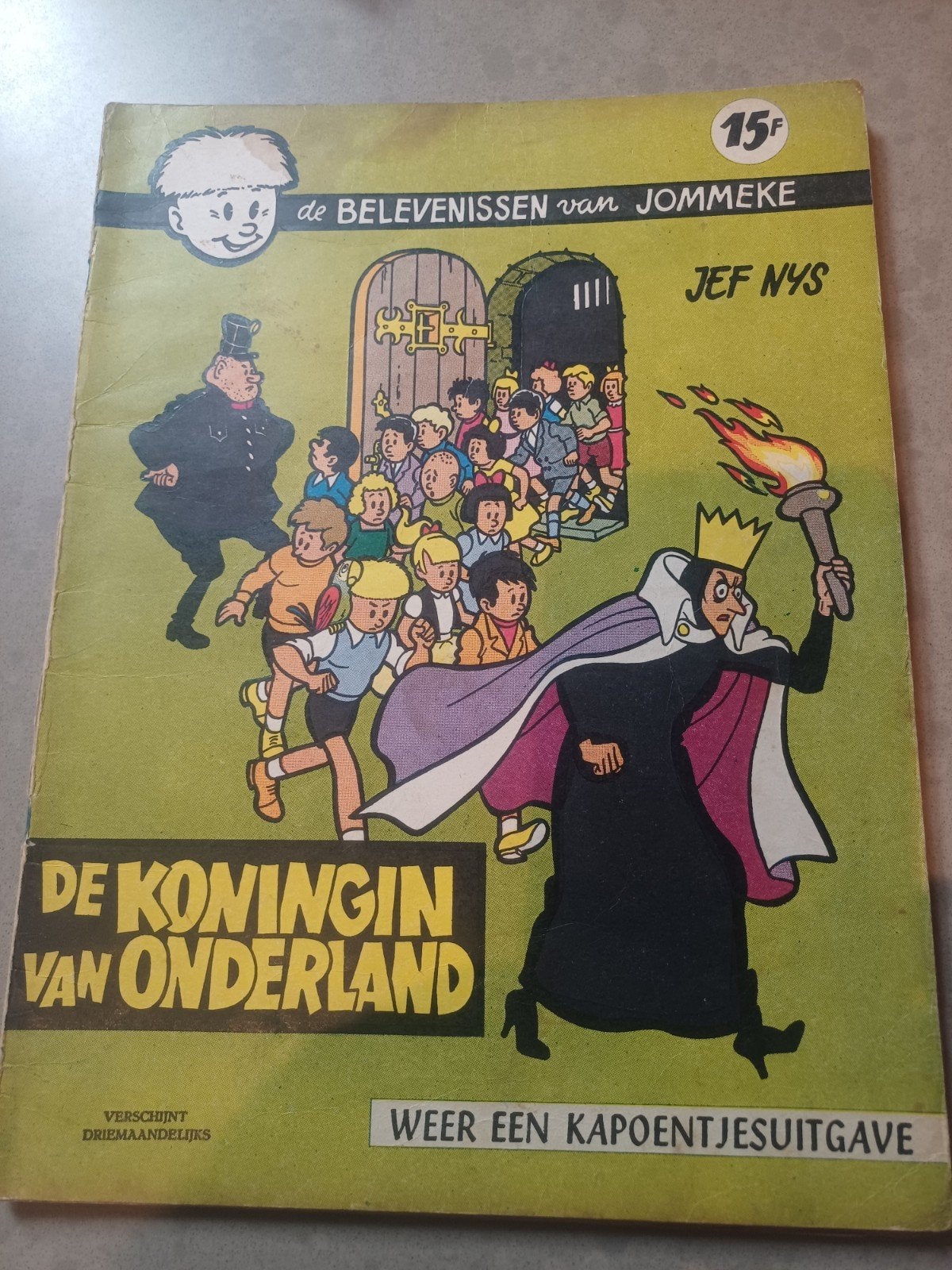 Jommeke - De Koningin van Onderland - 1 ste druk, Boeken, Eén stripboek, Ophalen of Verzenden, Gelezen