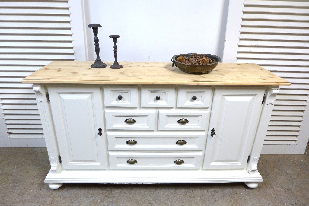 Magnifique buffet champêtre blanc, Maison & Meubles, 25 à 50 cm, 150 à 200 cm, Enlèvement, Wit landelijk