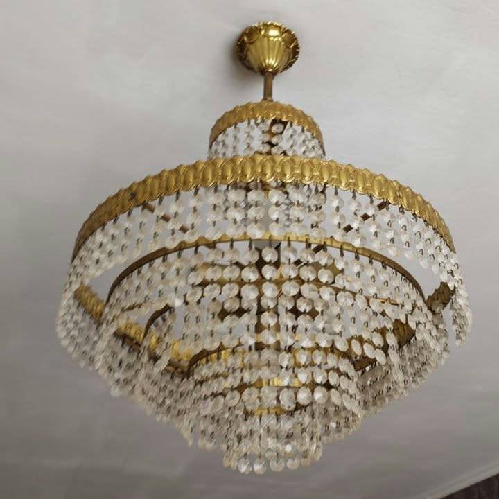 Plafondlampen kristalglas, Huis en Inrichting, Ophalen, Gebruikt, Meerkleurig, Antiek