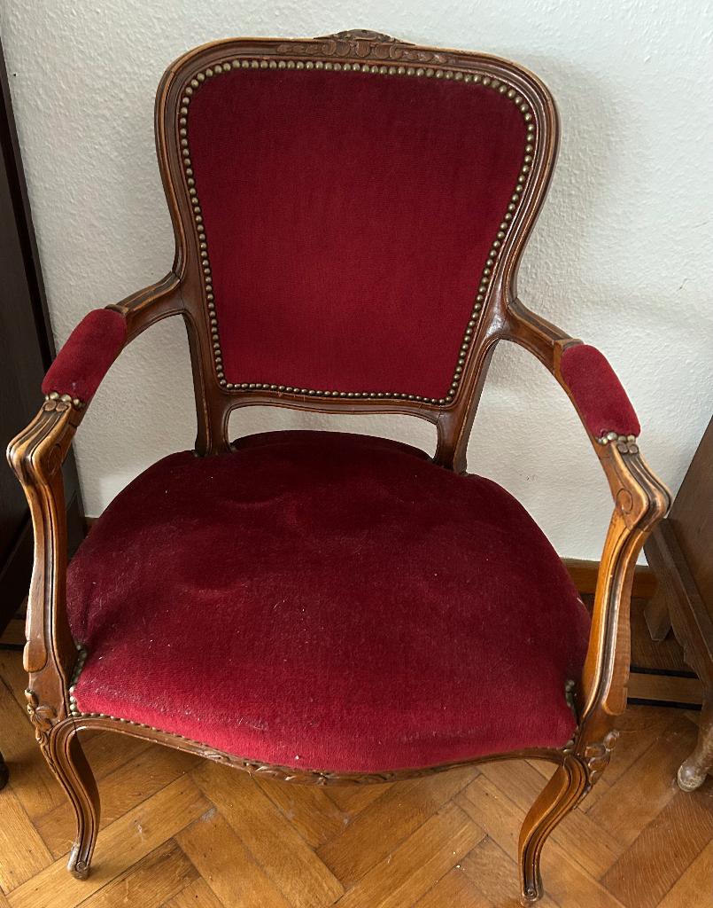1 chaise de salle à manger vintage, Rouge, Comme neuf, Enlèvement, Une