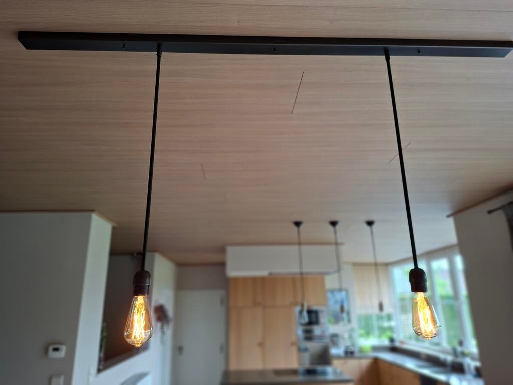 Industriële design hanglamp met Edisonlampen, Huis en Inrichting, Lampen | Hanglampen, Ophalen