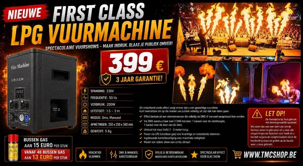 Nieuwe First Class Lpg Vuurmachine, Muziek en Instrumenten, Ophalen of Verzenden, Nieuw, Licht, Geluidgestuurd