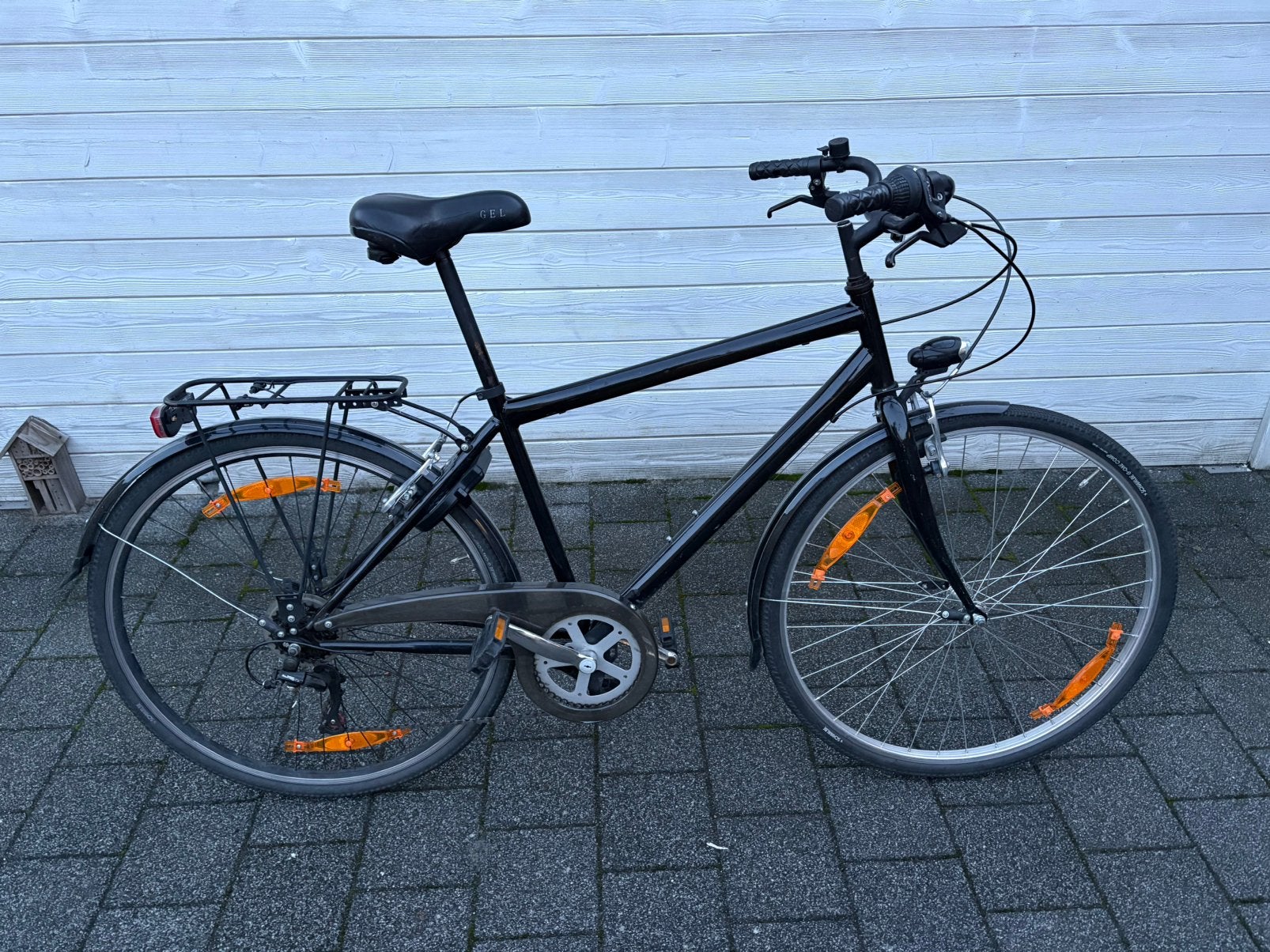 Vélo de ville 28” noir - école/chambre jusqu'à 1m80 - 7v, Vitesses, Frein sur jante, 26 pouces ou plus, Enlèvement
