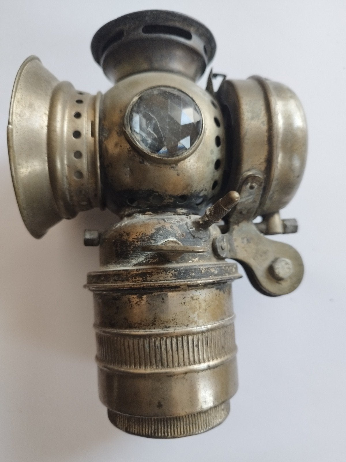 Lampe de vélo ancienne en carbure 1900, Enlèvement ou Envoi, Cuivre