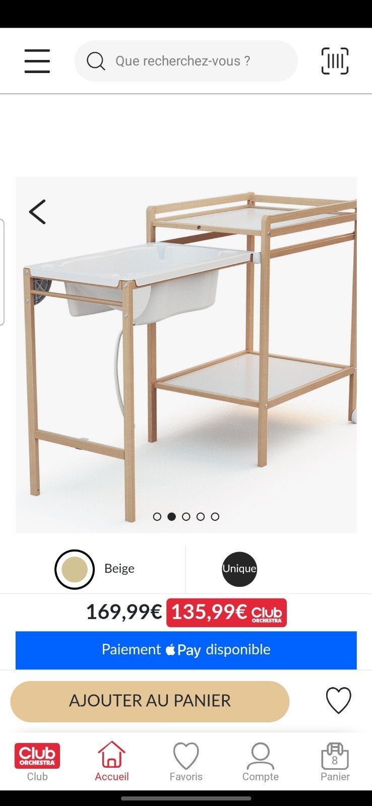 table a langer avec baignoire bébé, Autres marques, Comme neuf, Enlèvement, Standard
