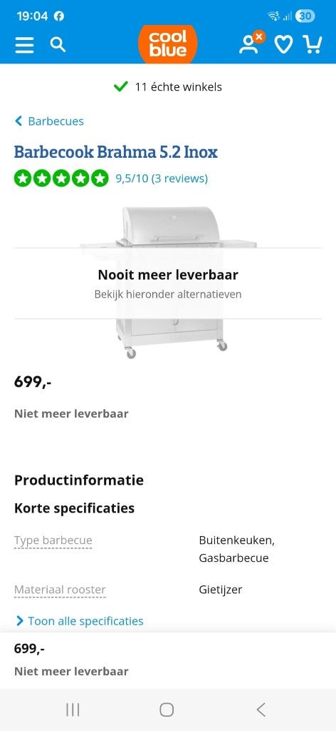 Gas bbq, Ophalen, Zo goed als nieuw