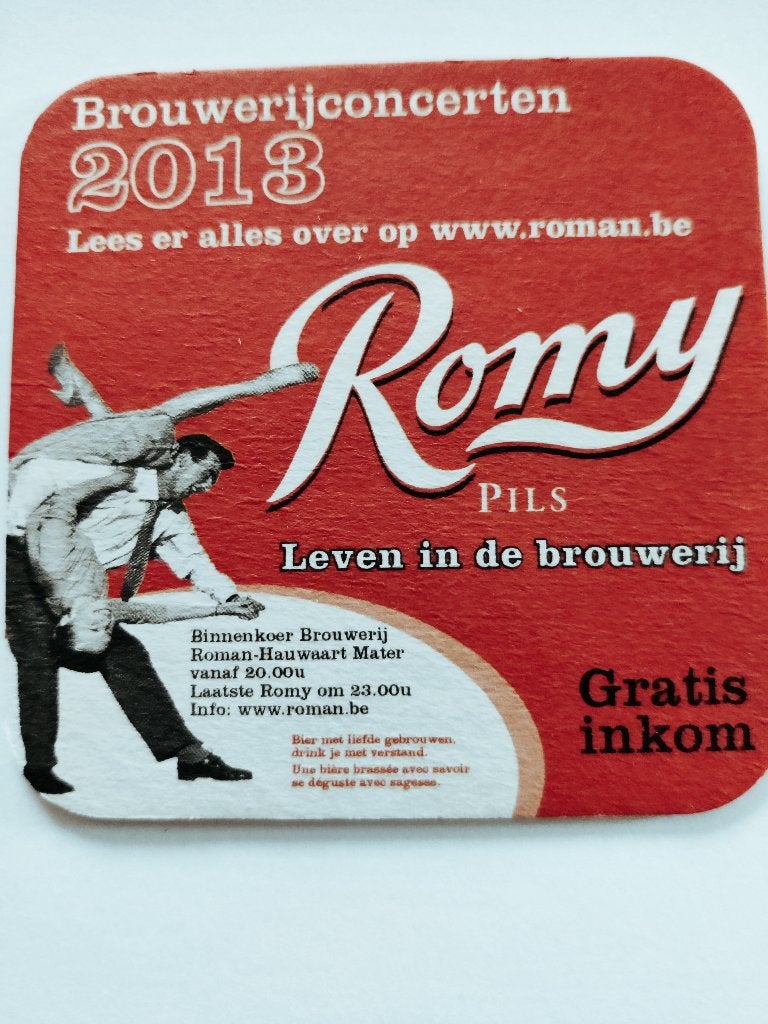 Brouwerijconcerten 2013 Roman, Verzamelen, Biermerken, Ophalen of Verzenden, Zo goed als nieuw, Viltje(s), Overige merken