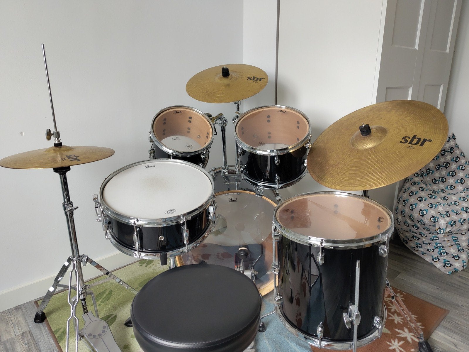 Drumstel Pearl export zwart, Musique & Instruments, Enlèvement, Comme neuf, Pearl