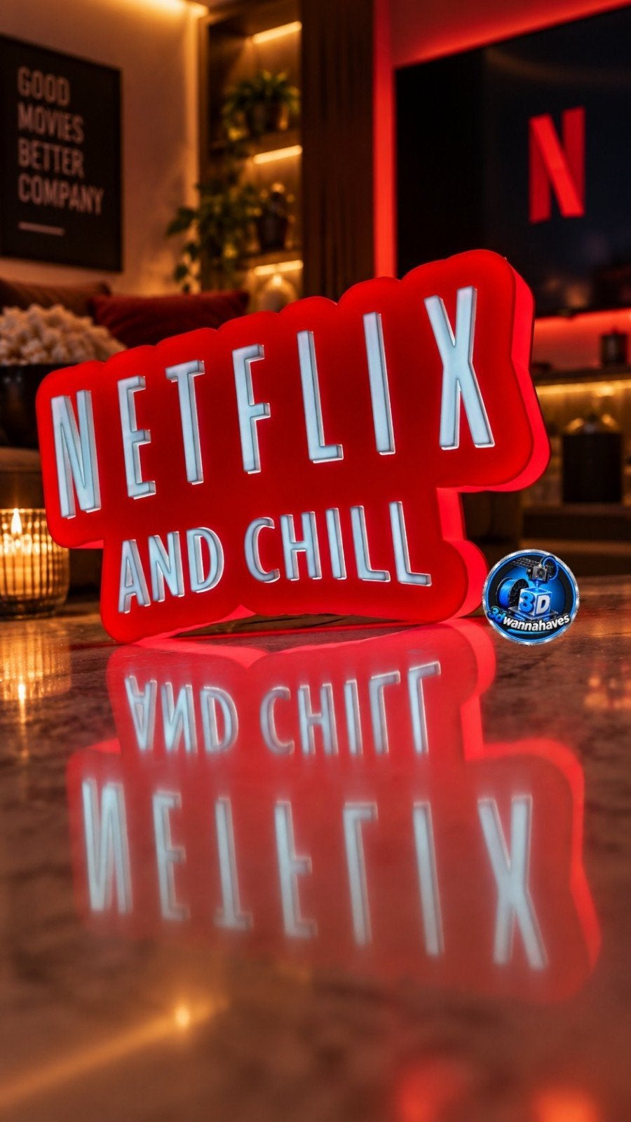 Mooie Netflix lichtbak, perfect voor de echte filmliefhebber, Collections, Enlèvement ou Envoi, Neuf, Table lumineuse ou lampe (néon)
