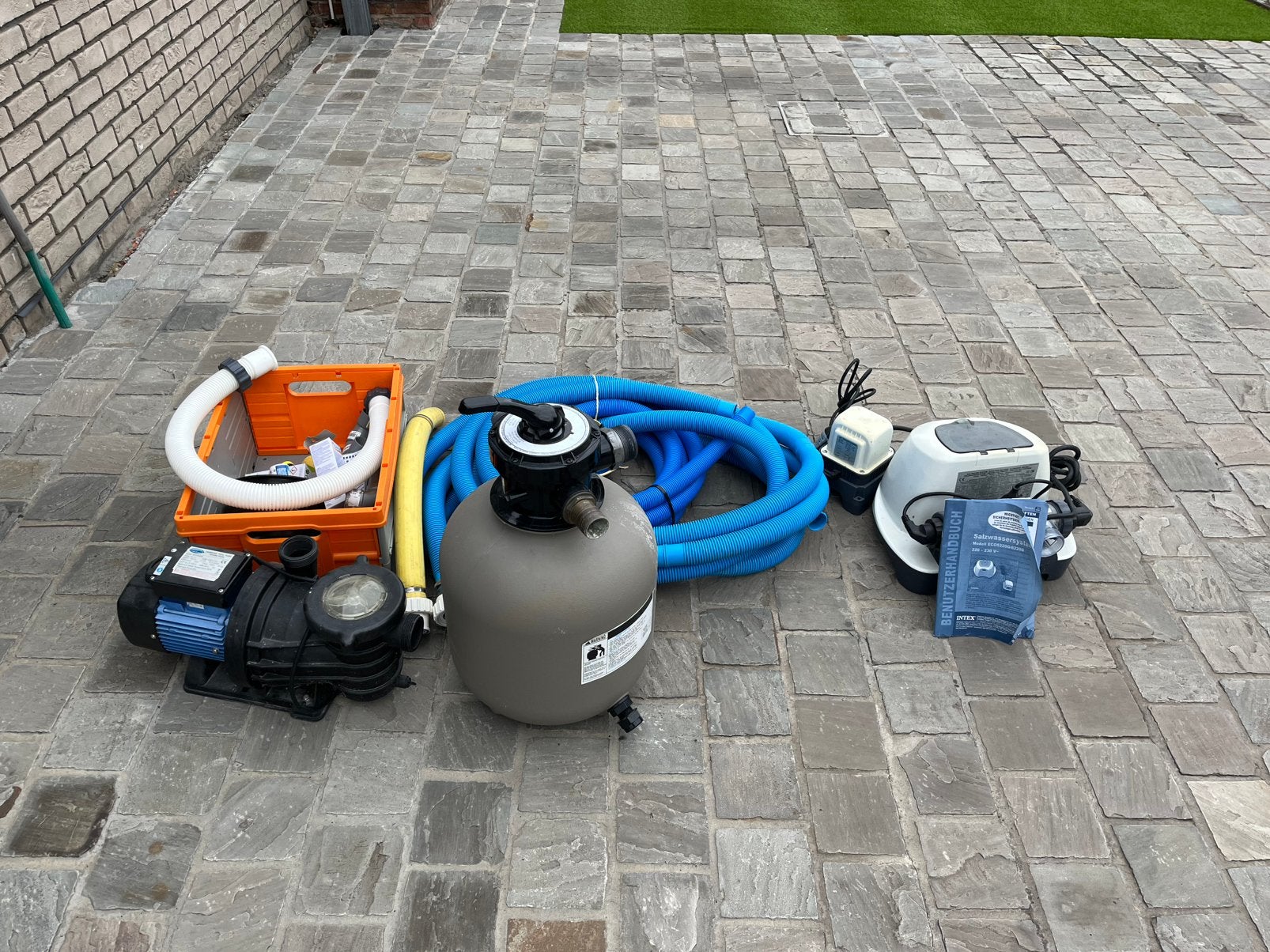 À vendre : filtre à sable avec pompe et système au sel, Jardin & Terrasse, Enlèvement, Utilisé, Piscines hors sol