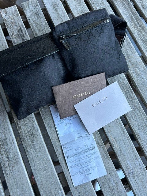 Sac ceinture en toile Gucci GG original noir — Avec preuve d, Enlèvement, Comme neuf, Noir, Autres types