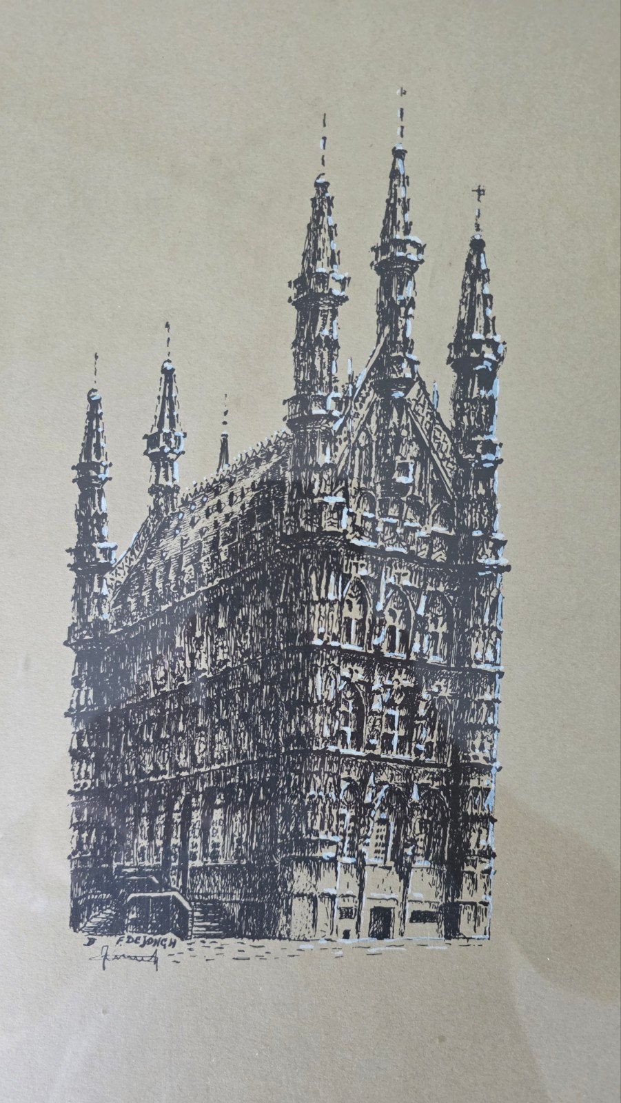 Stadhuis van Leuven, Antiek en Kunst, Kunst | Tekeningen en Fotografie, Ophalen