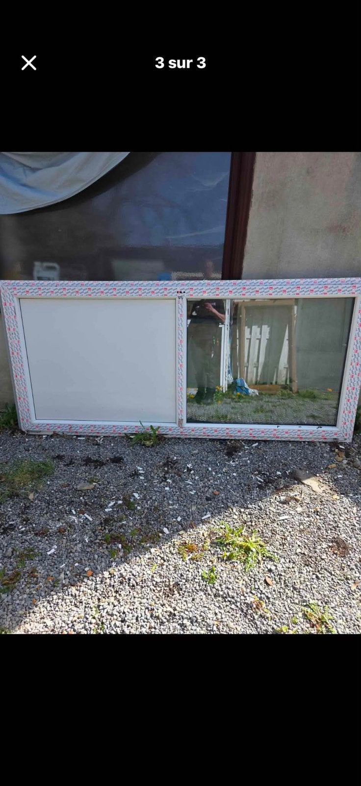 Porte fenetre PVC Blanche NEUVE 242cm sur 110 cm, Bricolage & Construction, Enlèvement, Comme neuf