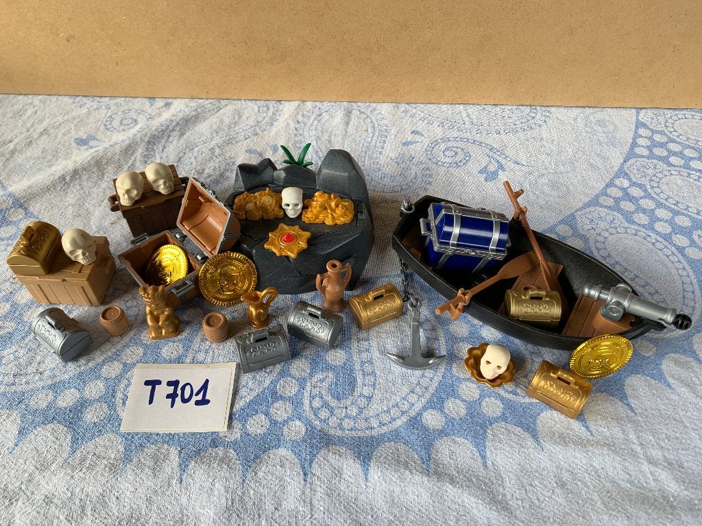 PLAYMOBIL: T701: GROTE PIRATENSCHAT, Kinderen en Baby's, Speelgoed | Playmobil, Ophalen of Verzenden, Zo goed als nieuw, Pirates