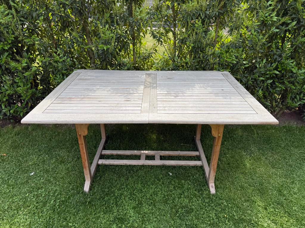 Houten uitschuifbare tuintafel – 150 tot 200 cm, Ophalen, Gebruikt