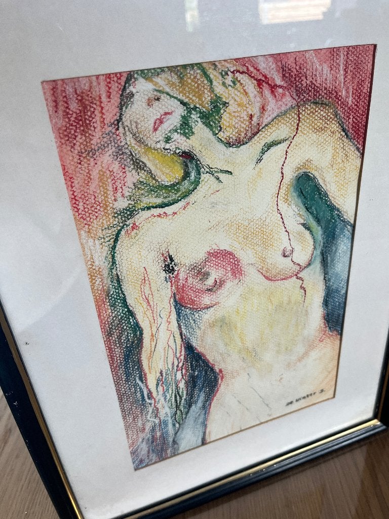 Pastelkrijt tekening naakte vrouw “De Winter S.”, Antiek en Kunst, Ophalen