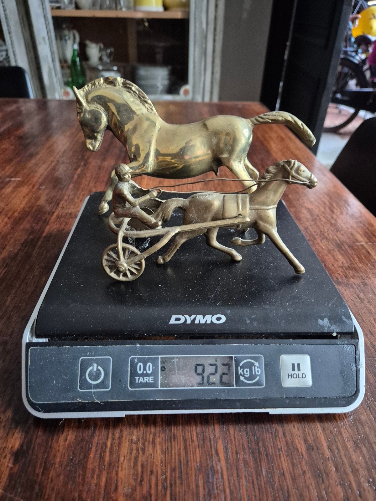 Lot d'images de chevaux courant en cuivre jaune 4,3 kg, Enlèvement ou Envoi, Cuivre