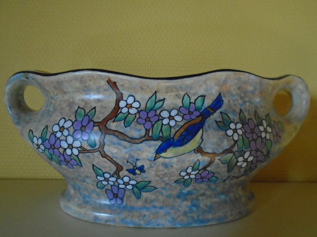 A. Dubois tafelstuk (kom) 33cm, Antiquités & Art, Antiquités | Céramique & Poterie, Enlèvement ou Envoi