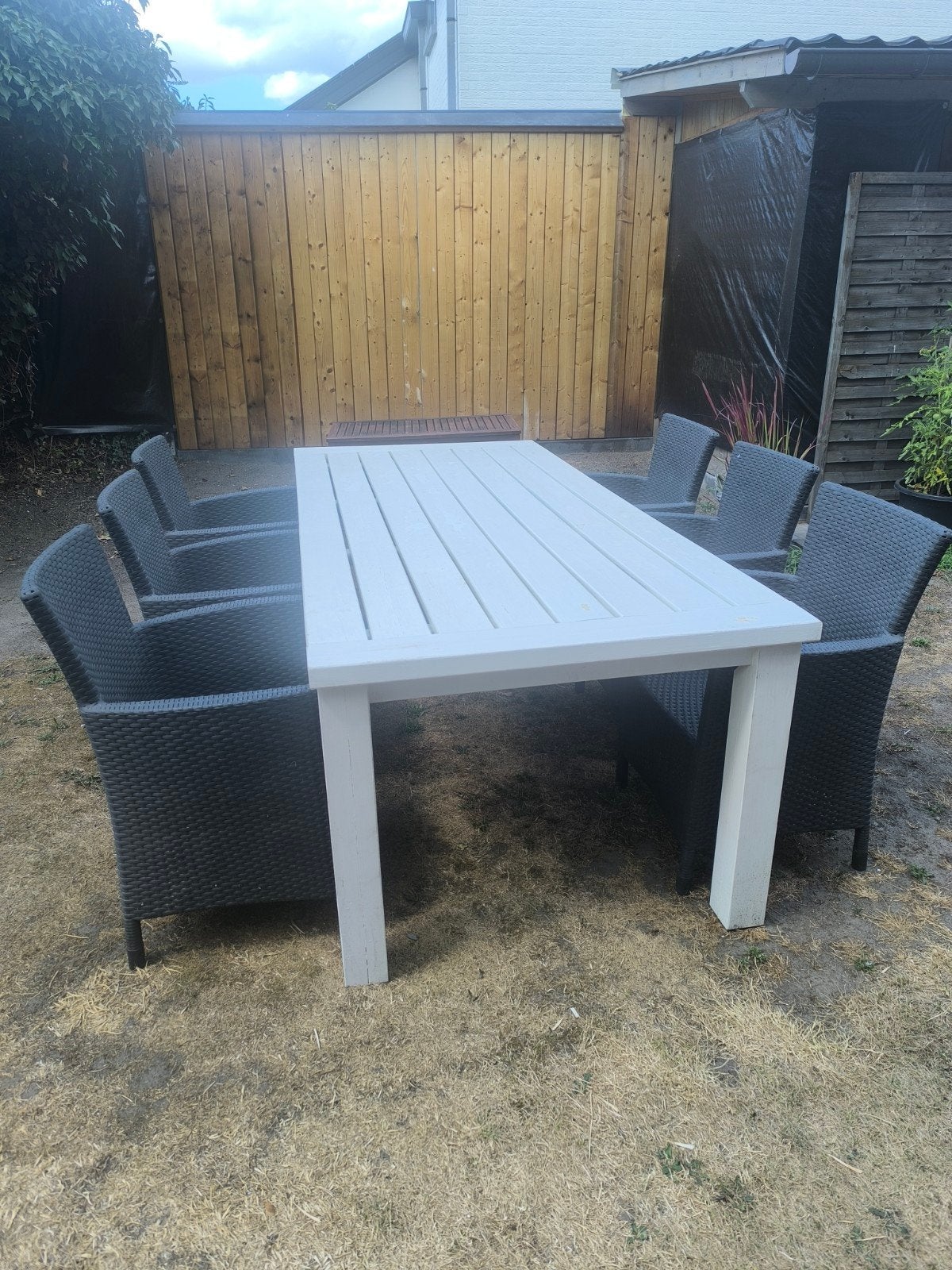prachtige tuintafel met 6 stoelen, Tuin en Terras, Ophalen, Hardhout